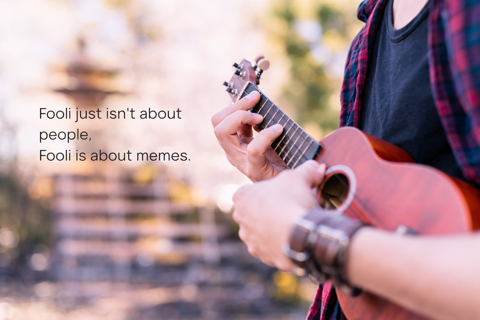 A very small guitar one might call a ukelele